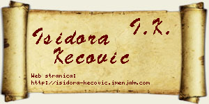 Isidora Kecović vizit kartica